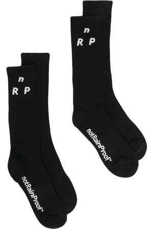 Styland Intarsia-knit logo socks