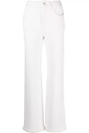 Barrie Distressed straight-leg trousers