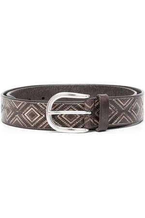 Orciani Geometric-pattern leather belt