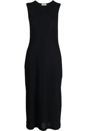 Jil Sander Round neck sleeveless maxi dress