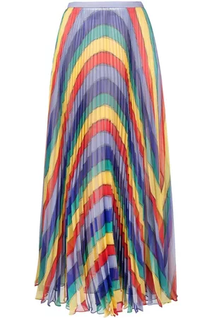 Rochas Wave print pleated skirt
