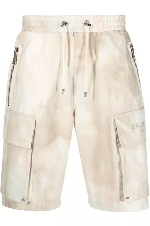 Balmain Faded-effect cotton cargo shorts