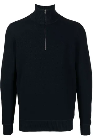 PRINGLE OF SCOTLAND Half-zip cotton jumper