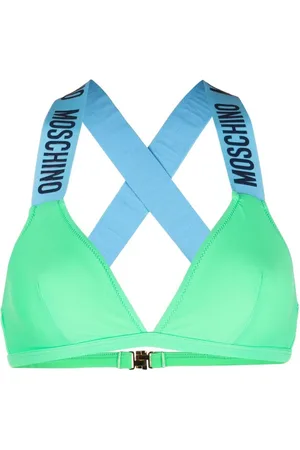 Moschino Logo-embossed non-wired bikini top