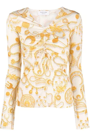 Marine Serre Ornament Moon-print long-sleeve top
