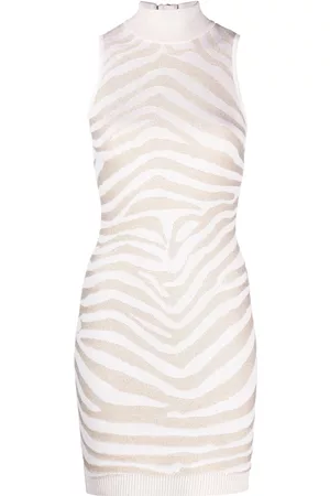 Balmain Zebra-print sleeveless minidress