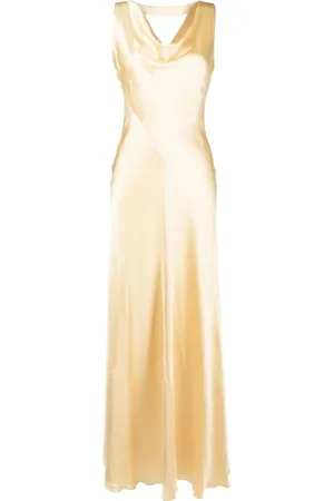 Alberta Ferretti Cut-out sleeveless silk gown