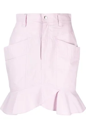 Marant Etoile Ruffled hem cotton skirt