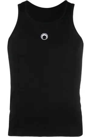 Marine Serre Embroidered-logo tank top
