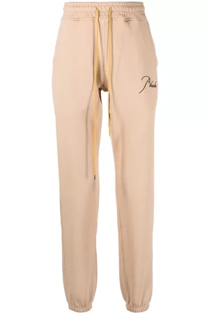 Rhude Embroidered-logo cotton track pants