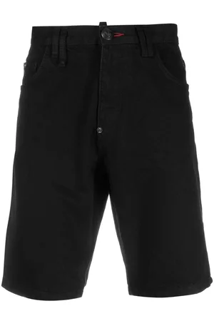 Philipp Plein Mid-rise denim shorts