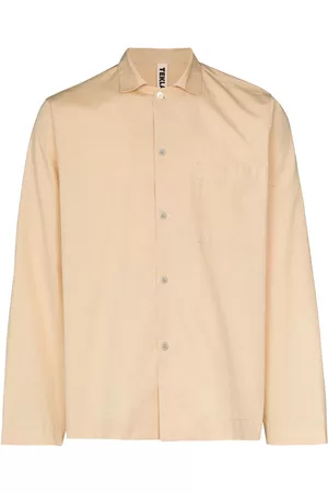 Tekla Buttoned poplin pajama shirt