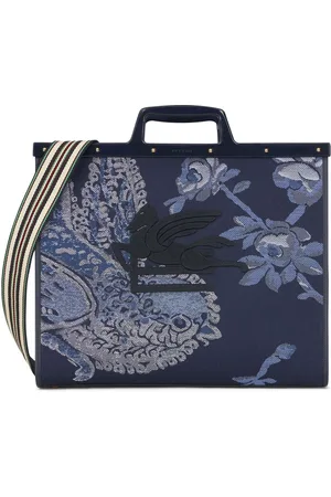 Etro Logo-embroidered jacquard tote bag