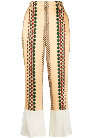 WALES BONNER Abstract-print cropped trousers