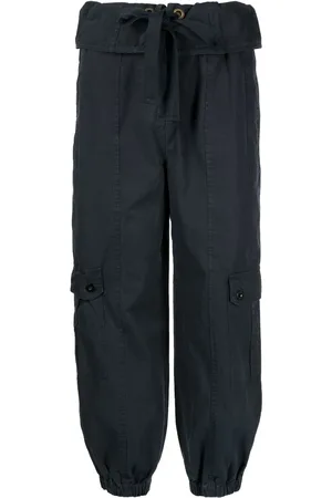 ULLA JOHNSON Drawstring-waist tapered cotton trousers