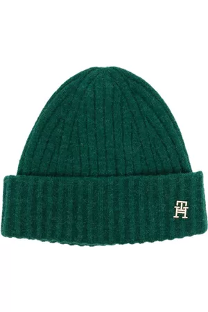 Tommy Hilfiger Logo-plaque ribbed knit beanie