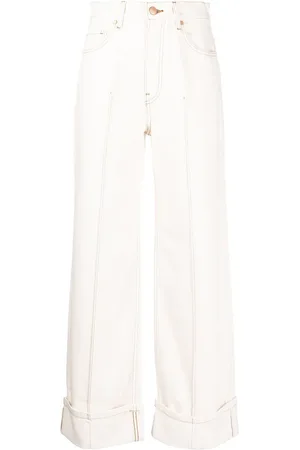 ULLA JOHNSON Logo-patch wide-leg jeans