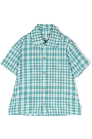KNOT Theo check-print short-sleeve shirt