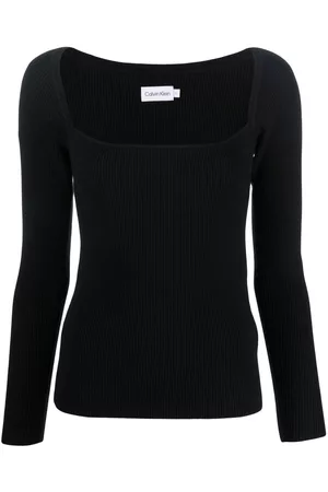 Black Square Neck Long Sleeve Top, WHISTLES