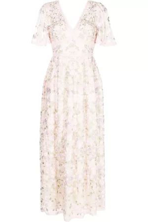 Needle & Thread Floral-embroidered midi dress
