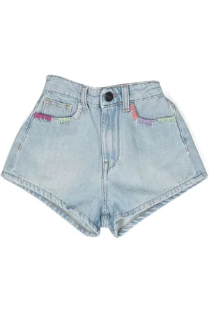 Palm Angels Logo-patch denim shorts