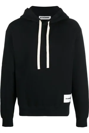 Jil Sander Logo-patch drawstring hoodie