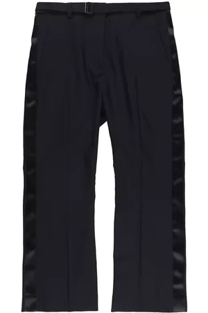 SACAI Suting satin-panel cropped trousers