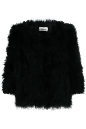 YVES SALOMON Single-breasted feather jacket