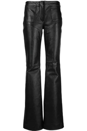 Marine Serre Leather wide-leg trousers