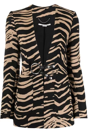 Stella McCartney Tiger-print jacquard belted jacket
