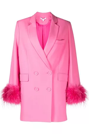 RACHEL GILBERT Feather-trim blazer dress