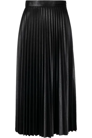 Maison Margiela Faux-leather pleated midi skirt
