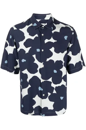 Sandro Men Short sleeves - Floral-print short-sleeved shirt