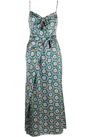 SALONI Floral-print silk midi dress