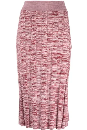 LIVE THE PROCESS Distressed-effect pleated skirt