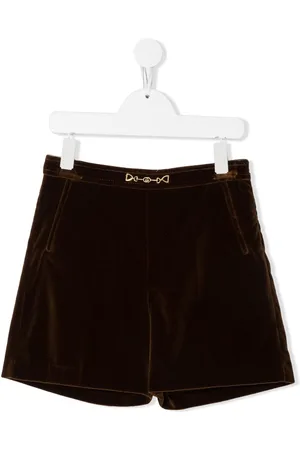 Gucci Logo-plaque velvet shorts