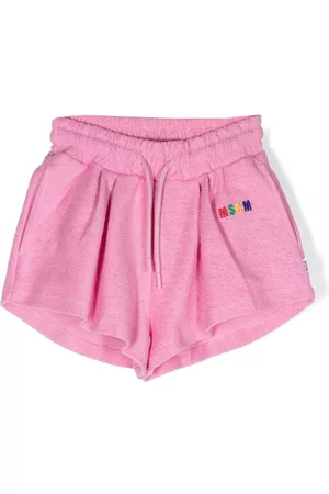 Msgm Multicolour embroidered-logo shorts