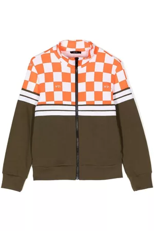 Nº21 Check-panelled zipped jacket
