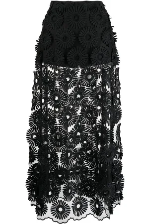 Elie saab Embroidered-motif maxi skirt