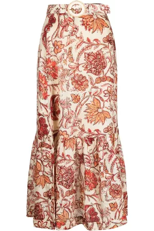 ZIMMERMANN Vitali frill-hem midi skirt