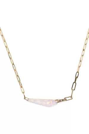 STEPHEN WEBSTER 18kt yellow Slimline Shard opal diamond necklace