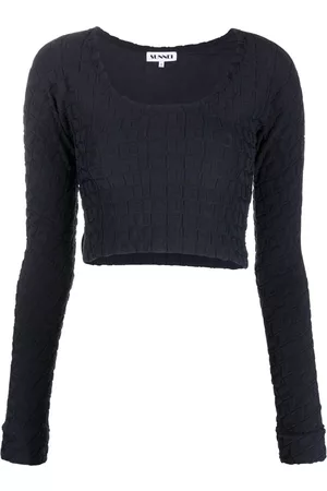SUNNEI Embossed logo-print cropped top