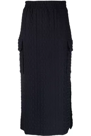 SUNNEI Embossed logo-print midi skirt