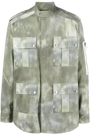 Balmain Faded-effect military jacket