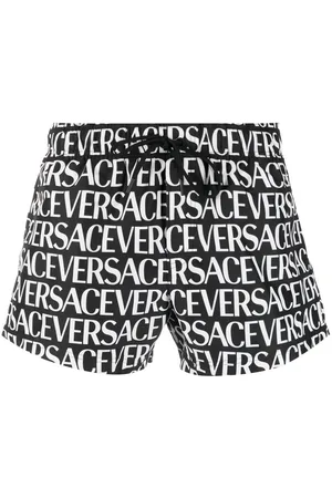 VERSACE Logo-print swim shorts