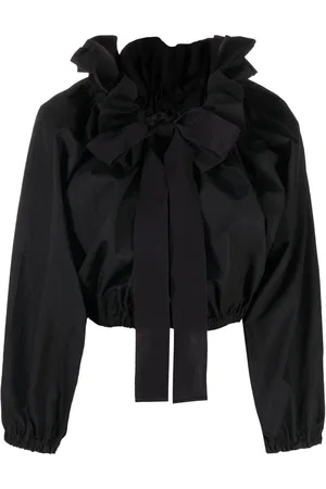 Patou Puff-sleeve organic-cotton crop top