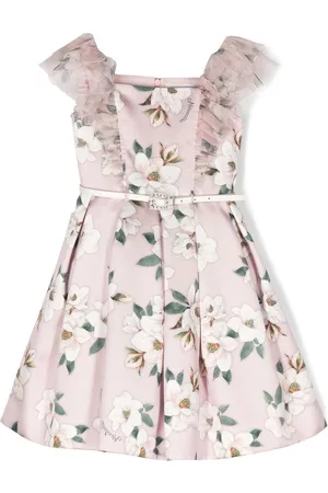 MONNALISA Floral-print belted sleeveless dress