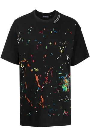 MOSTLY HEARD RARELY SEEN Paint-embroidered cotton T-shirt