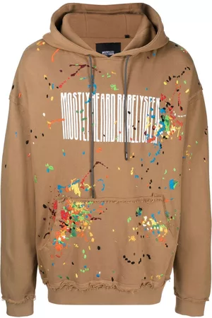 MOSTLY HEARD RARELY SEEN Logo-print paint-splatter hoodie