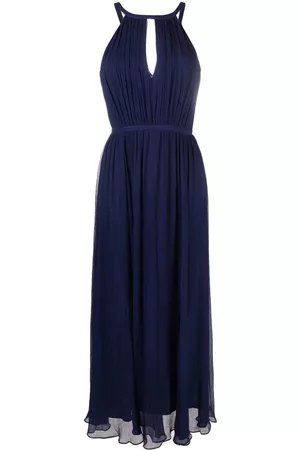 Ralph Lauren Keyhole-detail pleated gown